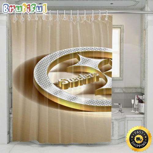 NFL Pittsburgh Steelers Shower Curtain Set For Bathroom Decor