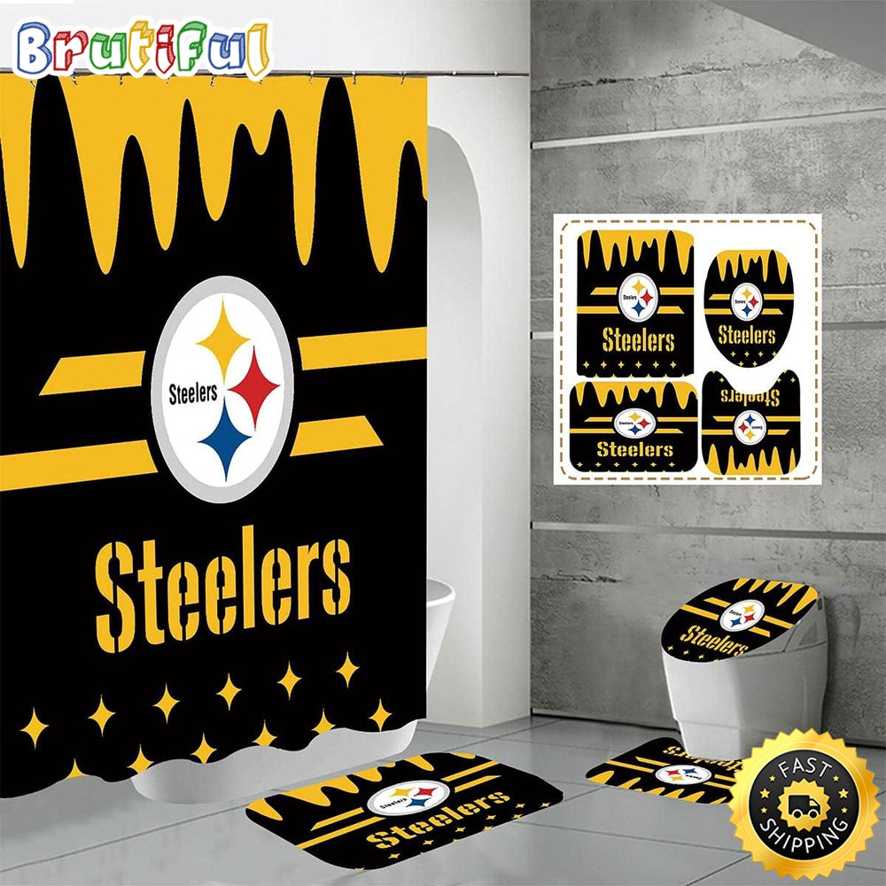 NFL Pittsburgh Steelers Shower Curtain Sporty Bathroom Picks