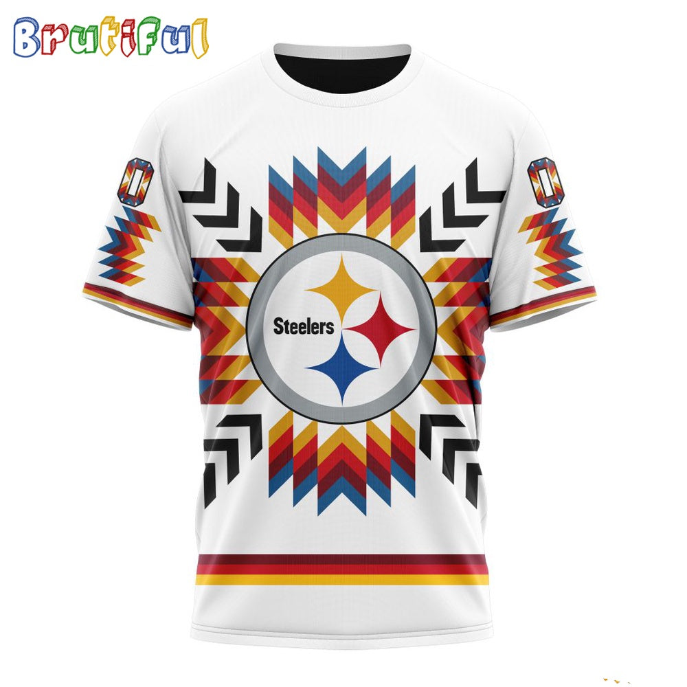 NFL Pittsburgh Steelers T-Shirt Special Design With Native Pattern