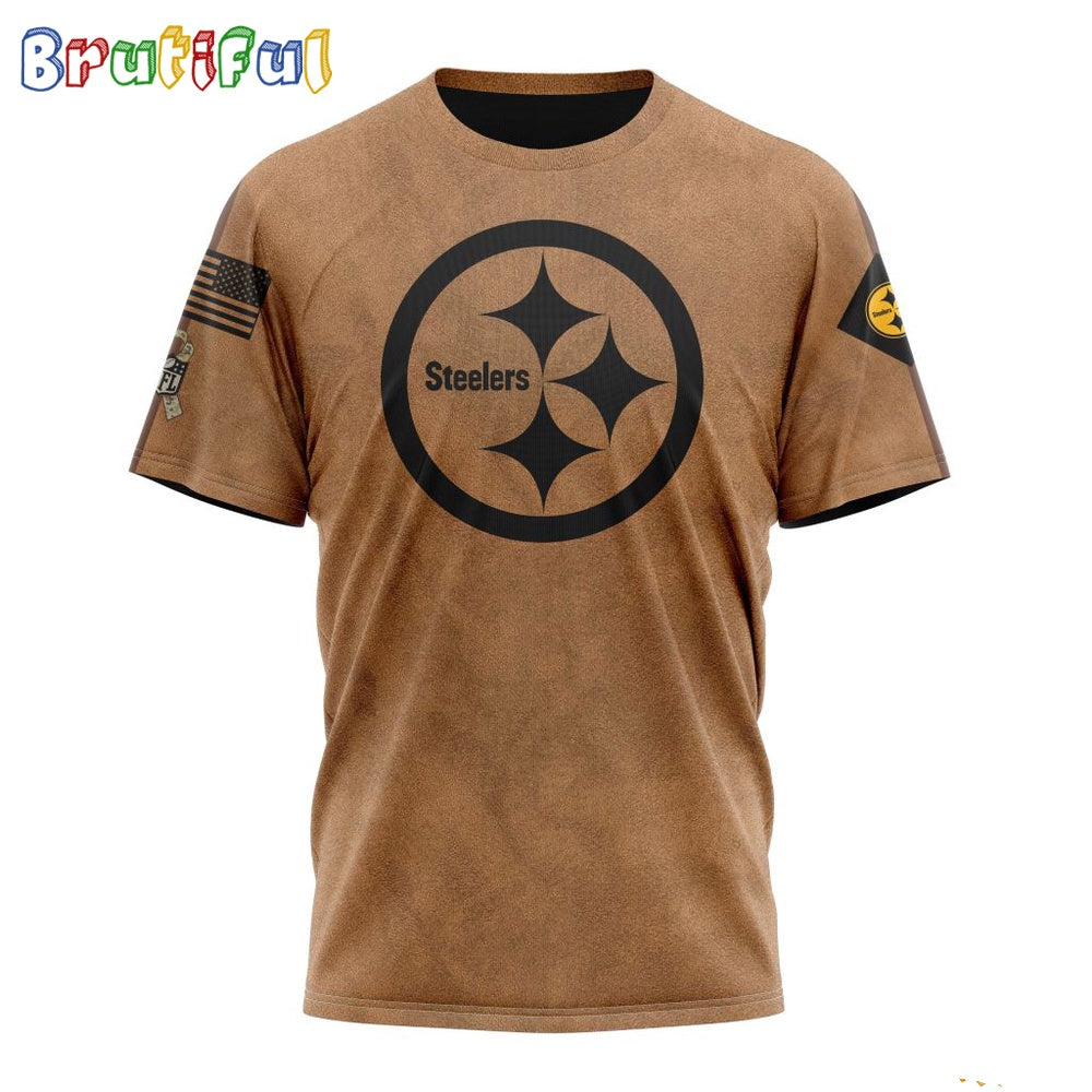 NFL Pittsburgh Steelers T-Shirt Special Salute To Service For Veterans Day Full Printed T-Shirt
