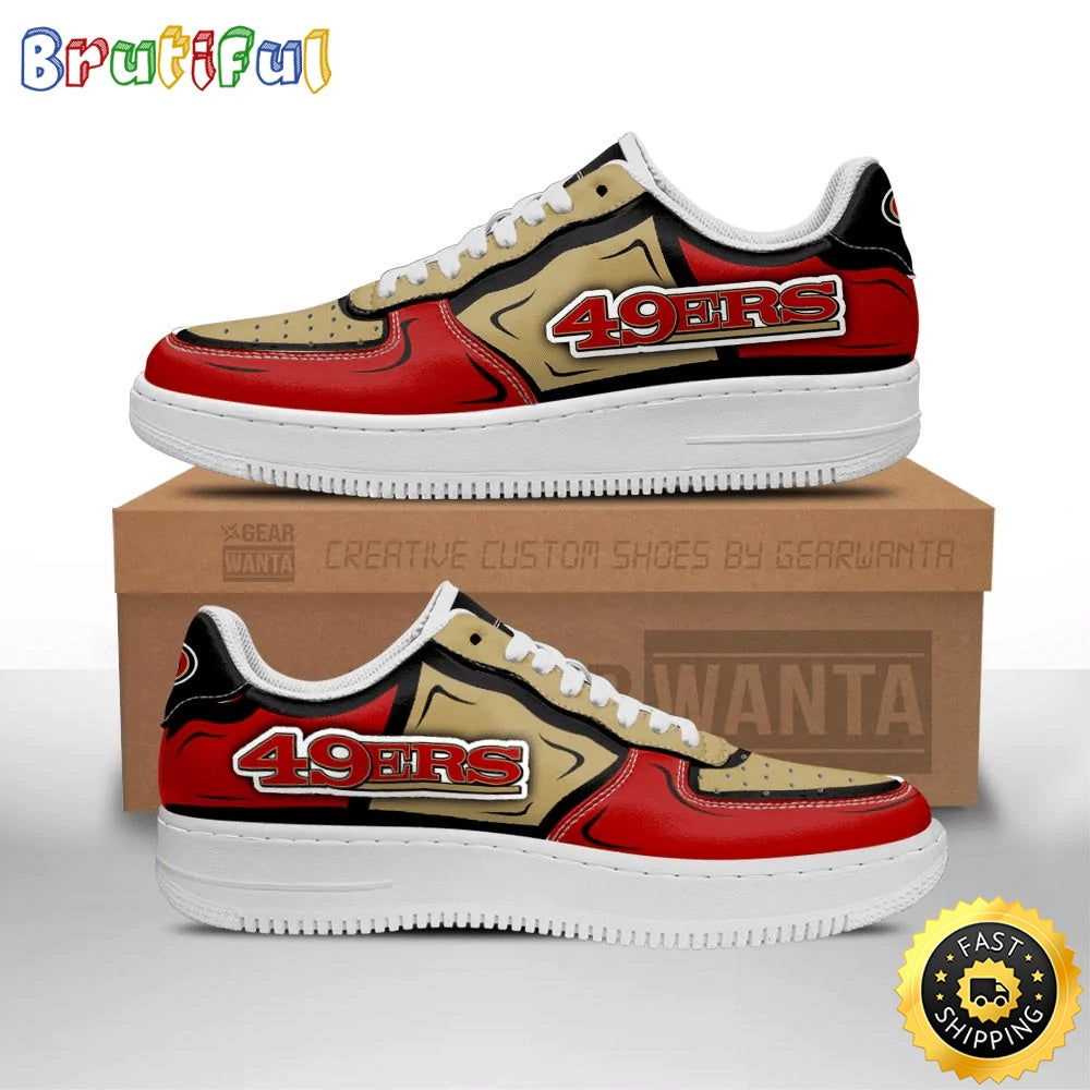 NFL San Francisco 49Ers Air Force 1 Shoes Football Sports Sneaker Shoes