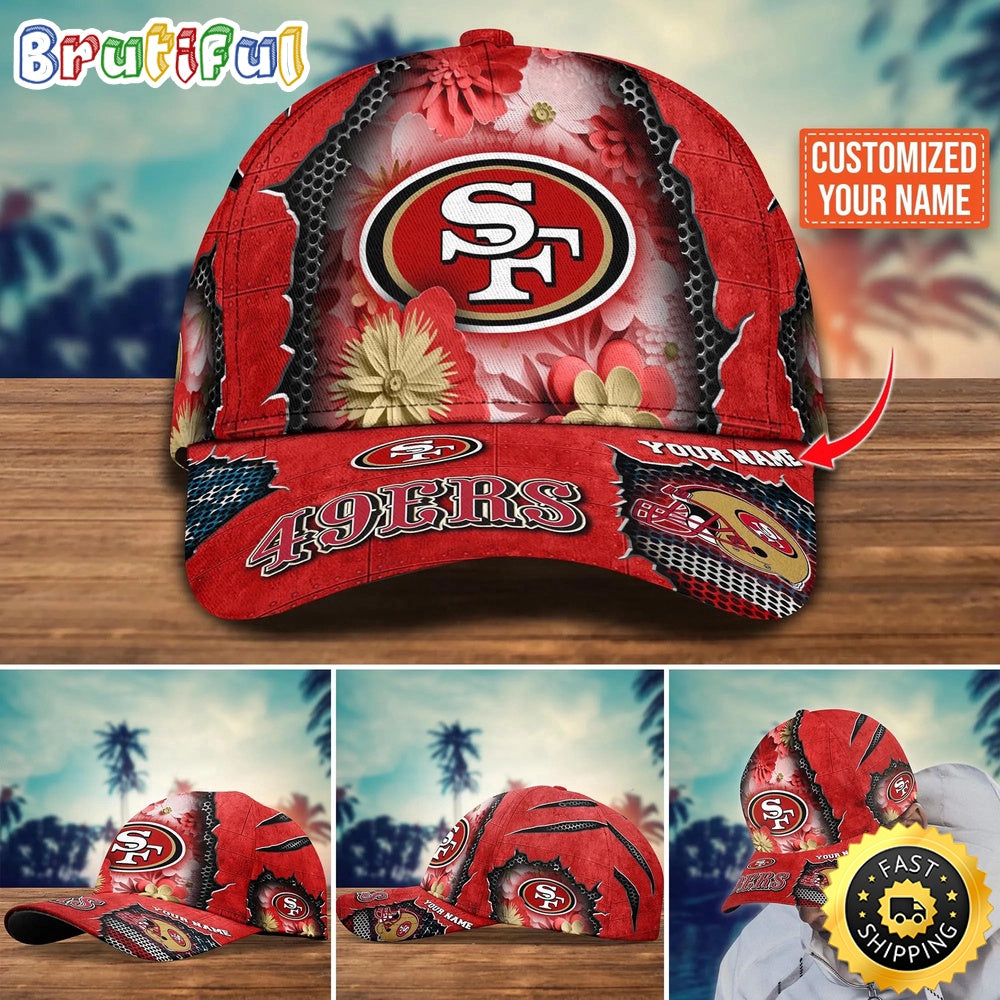 NFL San Francisco 49ers Baseball Cap Flag Flower Trending Custom Cap