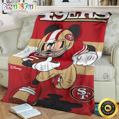 NFL San Francisco 49ers Blanket Mickey Mouse Blanket For Fan