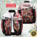 NFL San Francisco 49ers Puffer Jacket Mickey Minnie Jacket