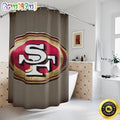 NFL San Francisco 49ers Shower Curtain Sport Bathroom Mat Set and Shower Curtain