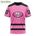 NFL San Francisco 49ers T-Shirt Special Pink T-Shirt Design Fight Breast Cancer