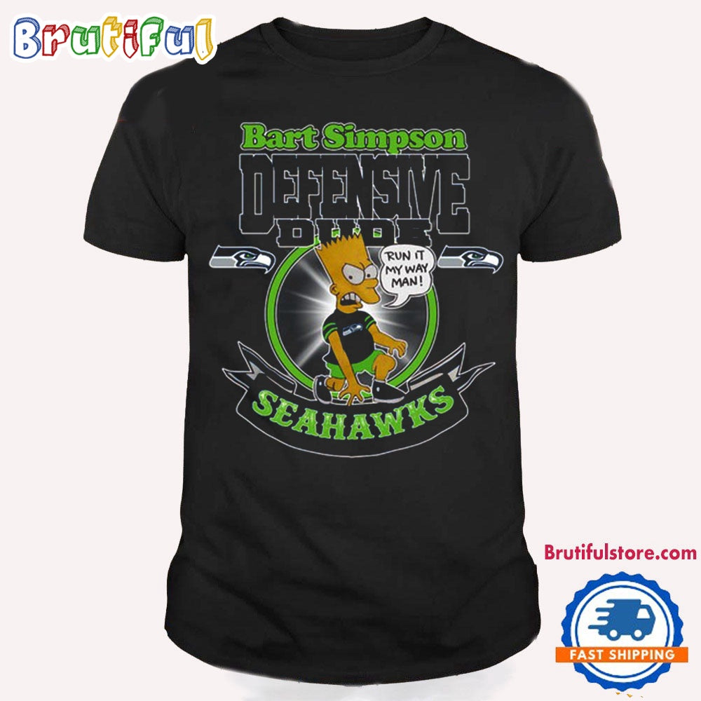 NFL Seattle Seahawks Bart Simpson Defensive Dude T Shirt