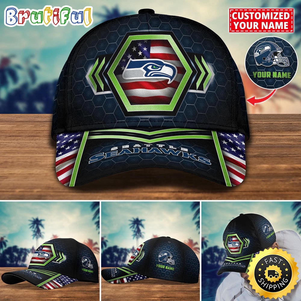NFL Seattle Seahawks Baseball Cap Best Trending Custom Name Cap
