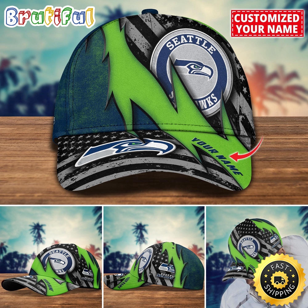 NFL Seattle Seahawks Baseball Cap Custom Football Hat For Fans