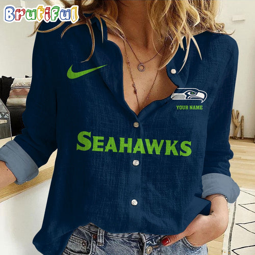 NFL Seattle Seahawks Custom Women Casual Shirt