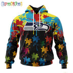 NFL Seattle Seahawks Hoodie Special Autism Awareness Design Football Hoodie