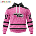NFL Seattle Seahawks Hoodie Special Pink Hoodie Design Fight Breast Cancer
