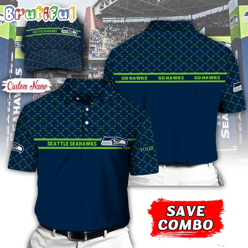 NFL Seattle Seahawks Polo Shirt, Custom Football Polo Shirt And Cap