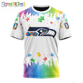 NFL Seattle Seahawks T-Shirt Special Autism Awareness Design All Over Print T-Shirt