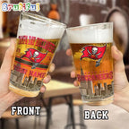 NFL Tampa Bay Buccaneers Beer Glass Cup 16oz, Custom Football Glass Cup