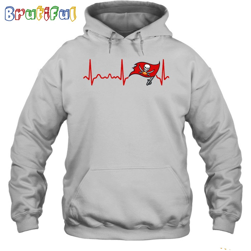 NFL Tampa Bay Buccaneers Heartbeat Hoodie Unisex Football T-Shirt Hoodie
