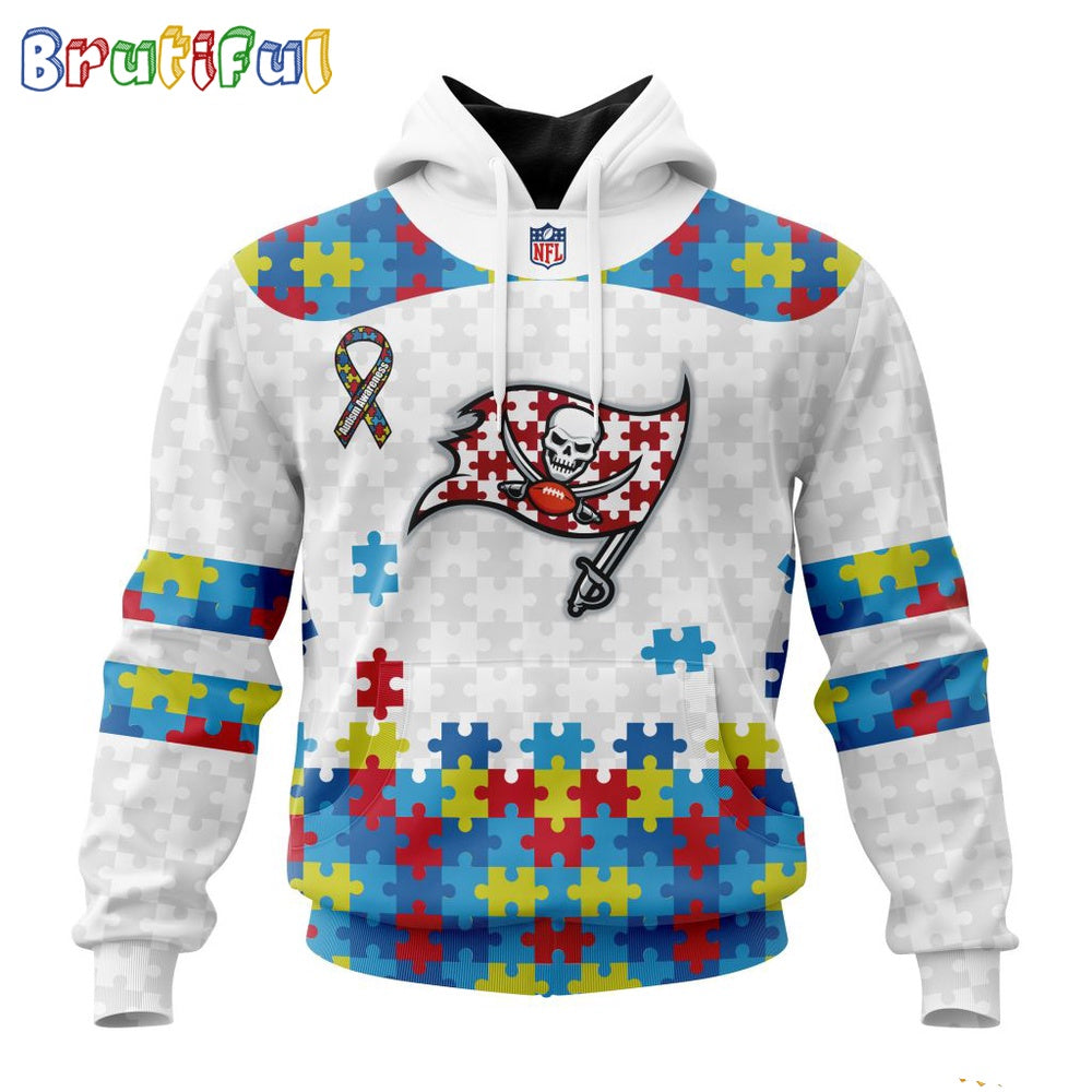 NFL Tampa Bay Buccaneers Hoodie Special Autism Awareness Design 3D Hoodie