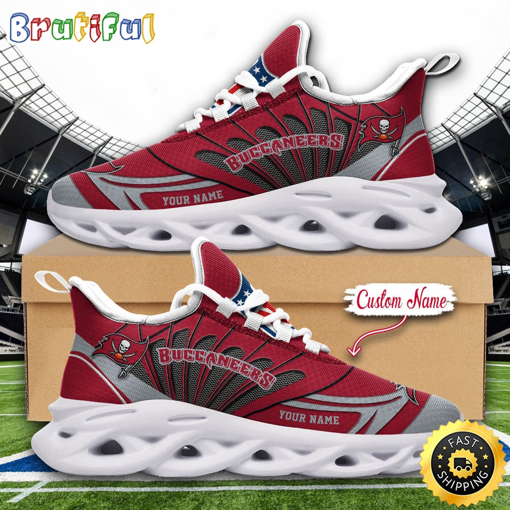 NFL Tampa Bay Buccaneers Max Soul Shoes Custom Name Football Shoes Sports
