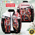 NFL Tampa Bay Buccaneers Puffer Jacket Mickey Minnie Jacket