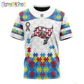NFL Tampa Bay Buccaneers T-Shirt Special Autism Awareness Design 3D T-Shirt