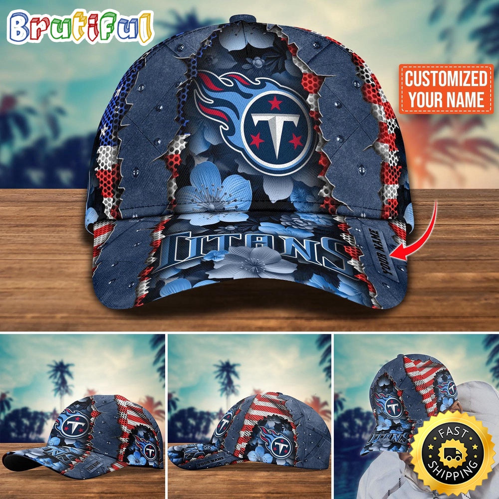 NFL Tennessee Titans Baseball Cap Custom Name Football Cap For Fans