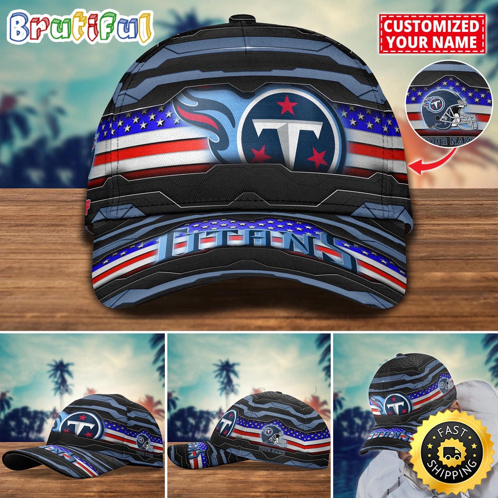 NFL Tennessee Titans Baseball Cap Flag Custom Name Cap