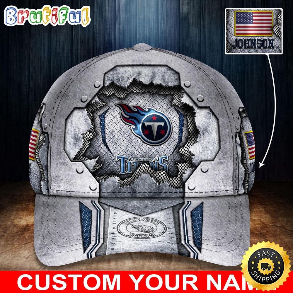 NFL Tennessee Titans Baseball Cap Silver Metalic Pattern Cap
