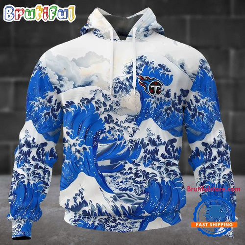 NFL Tennessee Titans Football Great Wave All Over Print Hoodie