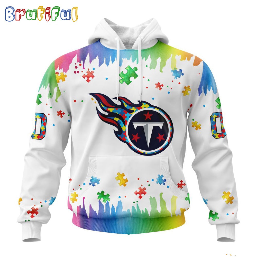 NFL Tennessee Titans Hoodie Special Autism Awareness Design All Over Print Hoodie