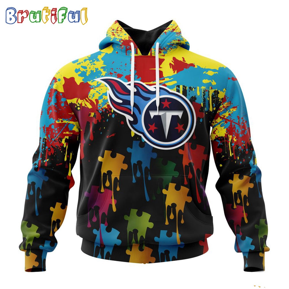 NFL Tennessee Titans Hoodie Special Autism Awareness Design Football Hoodie