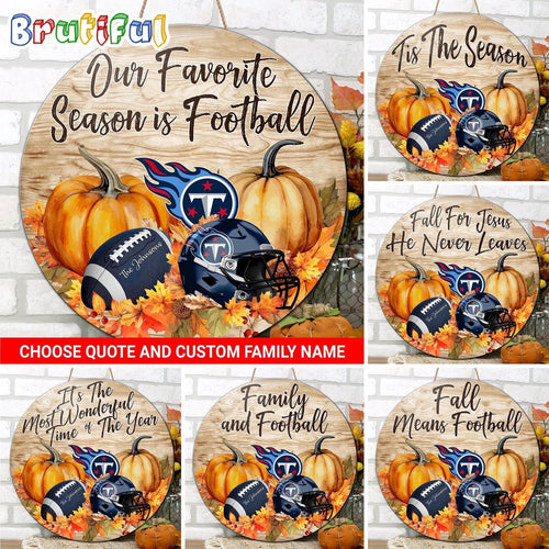 NFL Tennessee Titans Pumpkin Custom Wooden Sign, Sport Football Home Decorations
