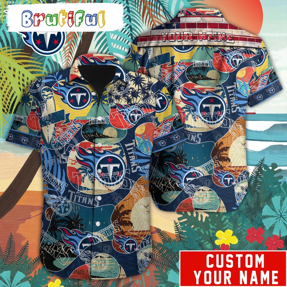 NFL Tennessee Titans Retro Hawaiian Shirt Special Vintage Style Hawaiian Button Shirt