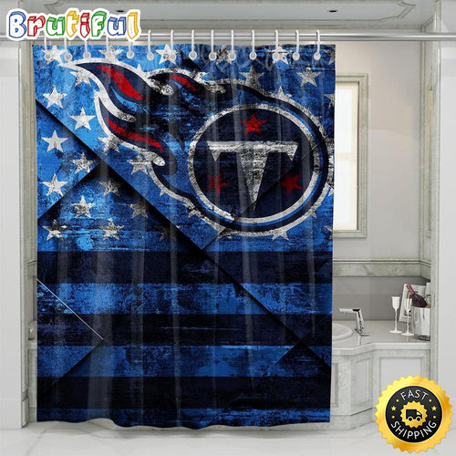 NFL Tennessee Titans Shower Curtain Set For Bathroom Decor
