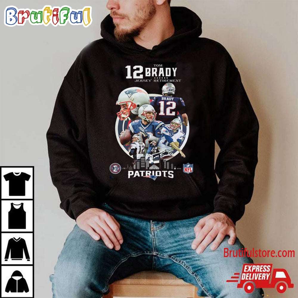 NFL Tom Brady Jersey Retirement New England Patriots Football 2024 T Shirt