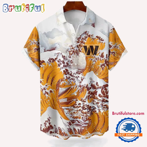 NFL Washington Commanders Football Special Great Wave Hawaiian Shirt