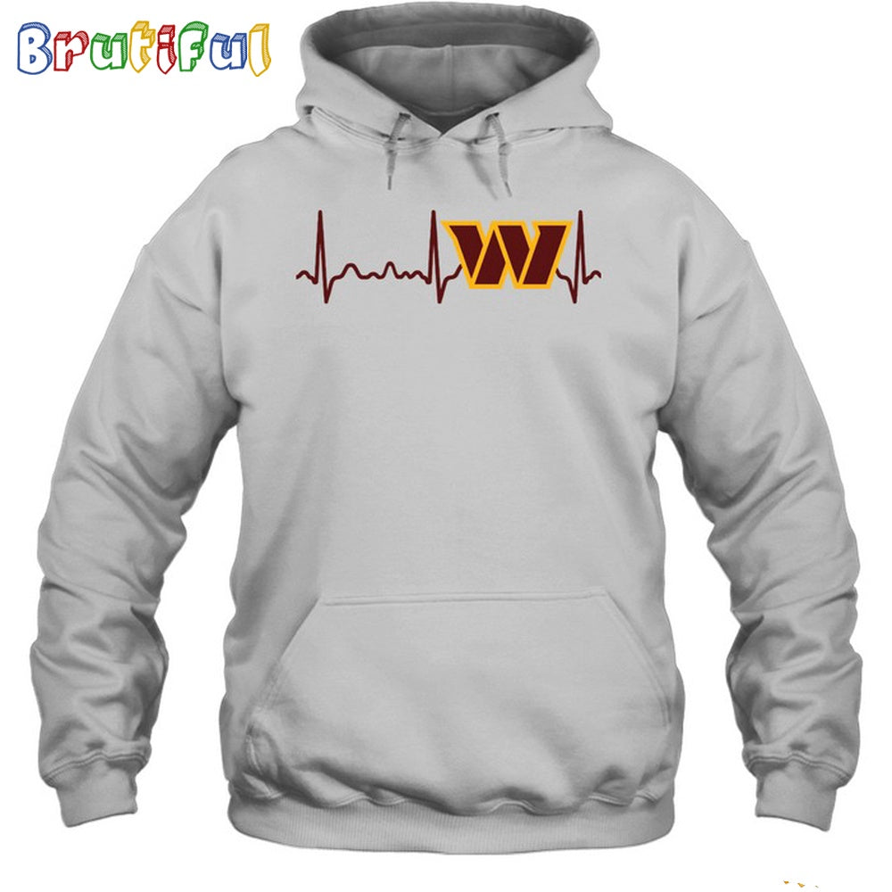 NFL Washington Commanders Heartbeat Hoodie Unisex Football T-Shirt Hoodie