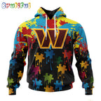NFL Washington Commanders Hoodie Special Autism Awareness Design Football Hoodie