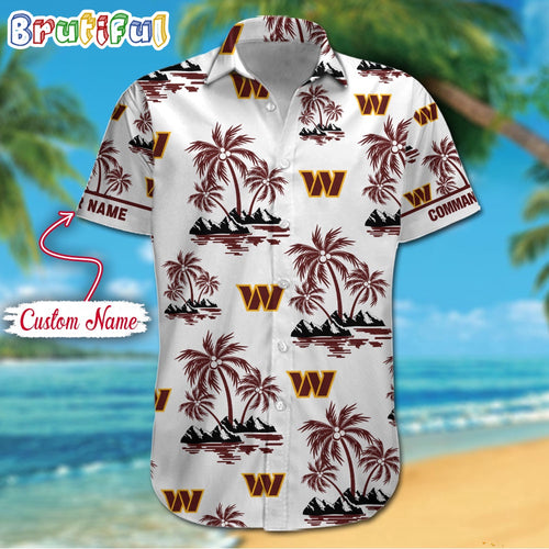NFL Washington Commanders Palm Tree Tropical Summer Hawaiian Shirt