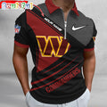 NFL Washington Commanders Polo Shirt, Football Sport Zip Polo Shirt
