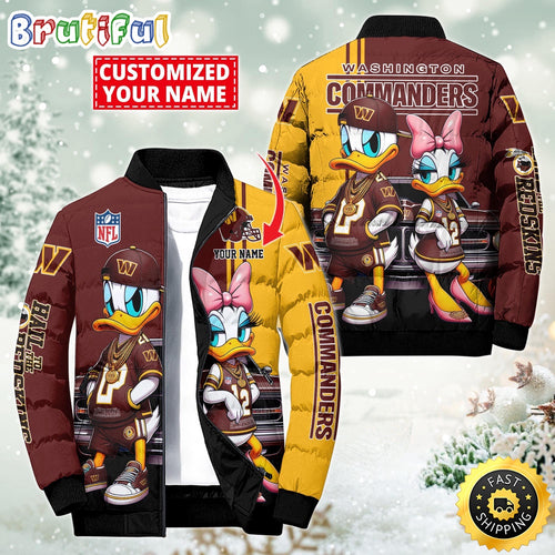 NFL Washington Commanders Puffer Jacket Donald Duck Custom Jacket