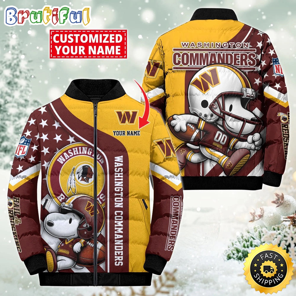 NFL Washington Commanders Puffer Jacket Snooby Customized Jacket