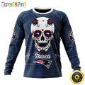 NFL New England Patriots Crewneck Sweatshirt Specialized Kits For Dia De Muertos Show Your Team Spirit