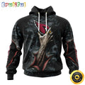 NFL Arizona Cardinals Hoodie Special Horror Skull Art Design Halloween 3D Hoodie Unisex Hoodie