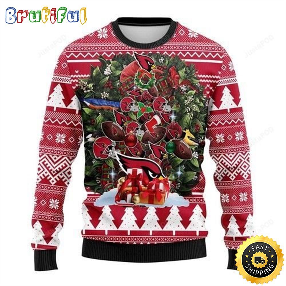 NFL Arizona Cardinals Ugly Christmas Sweater Tree Christmas Unisex Sweater