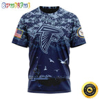 NFL Atlanta Falcons 3D T Shirt Honor US Navy Veterans Stylish Gear For Fans