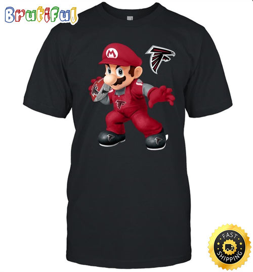 NFL Atlanta Falcons T Shirt Print Mario Nfl Tshirt Mario For Fans