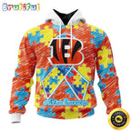 NFL Autism Hoodie Cincinnati Bengals Special Autism Awareness Design All Over Print 3D Hoodie