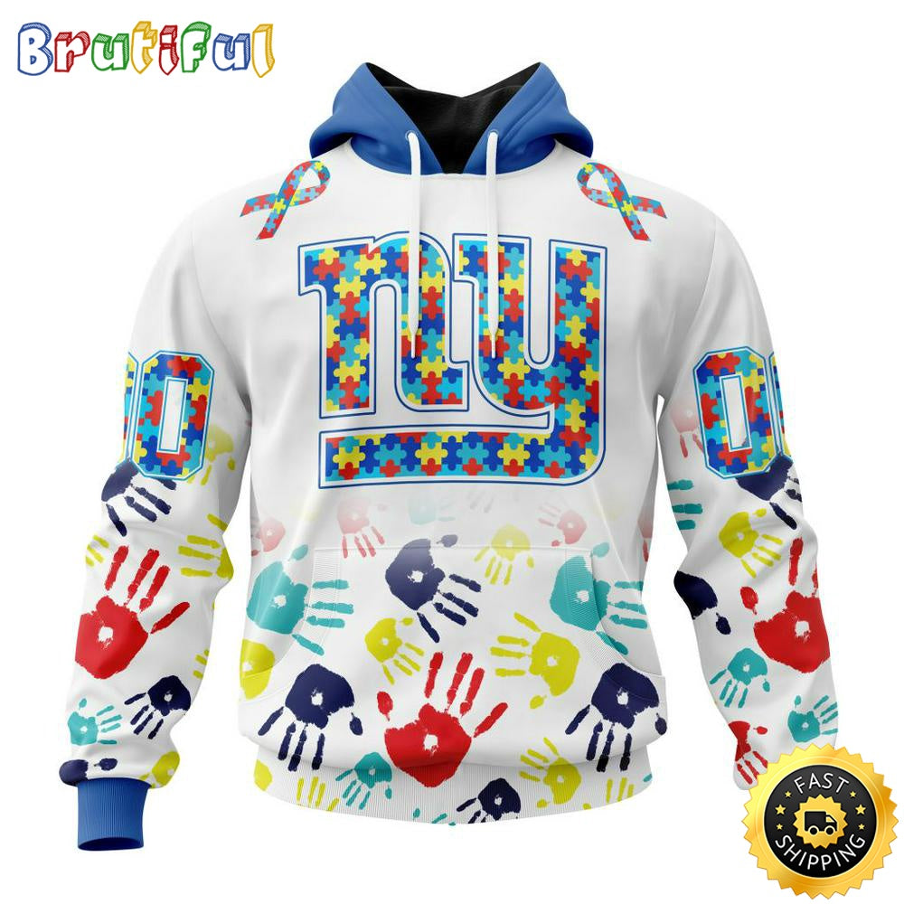 NFL Autism Hoodie New York Giants Special Autism Awareness Design 3D Hoodie Unisex Hoodie