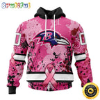 NFL Baltimore Ravens All Over Print 3D Hoodie I Pink I Can In October We Wear Pink Breast Cancer Unisex Hoodie