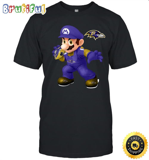 NFL Baltimore Ravens T Shirt Print Mario Nfl Tshirt Mario For Fans